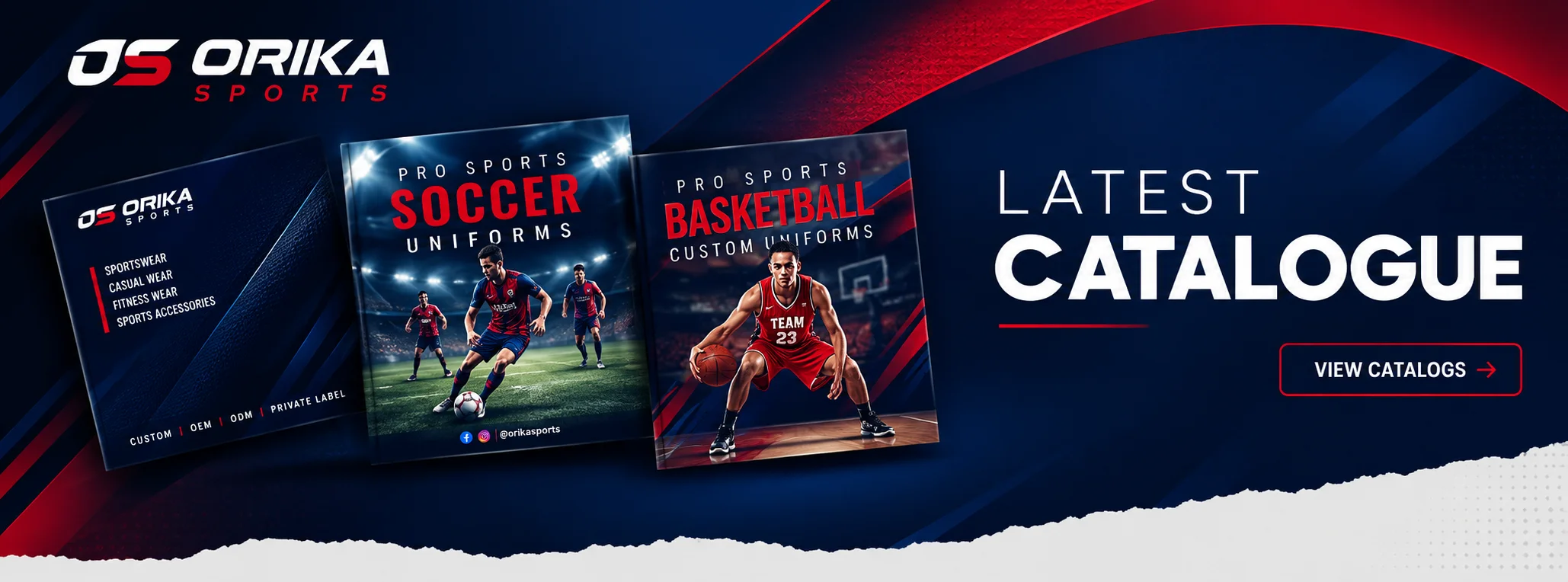 Orika Sports latest sportswear catalogue featuring custom soccer uniforms, basketball uniforms, and athletic apparel.